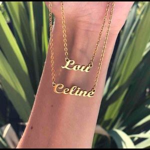 Two 18k gold plated personalized name necklaces